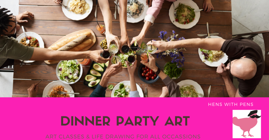 Hens with Pens .. You're never too old to pick up a pencil!